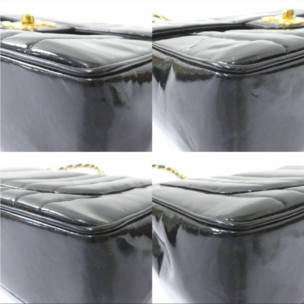 Chanel Vintage patent leather large CC Maxi jumbo 24k gold - Picture 4 of 13